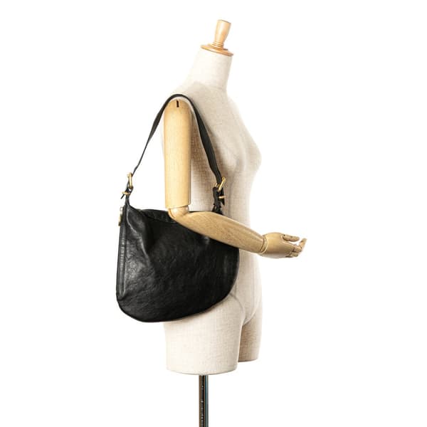 Pre-owned Fendi Leather Oyster Shoulder Bag Black