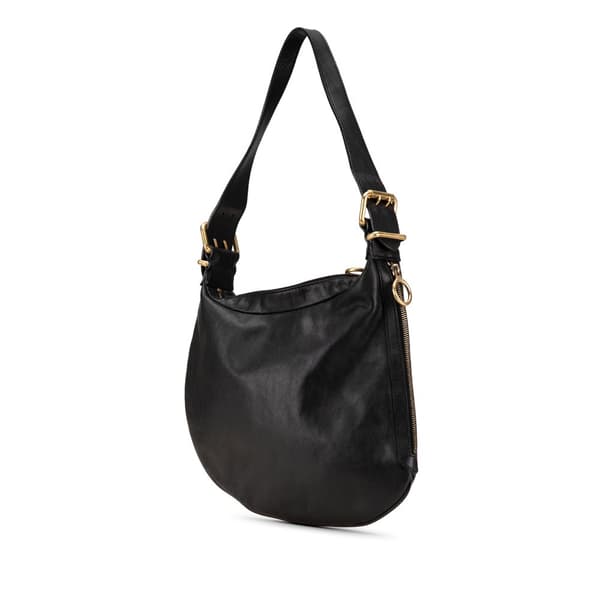 Pre-owned Fendi Leather Oyster Shoulder Bag Black
