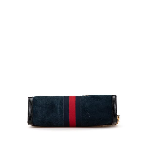 Pre-owned Gucci Small Suede Dragon Ophidia Shoulder Bag Blue