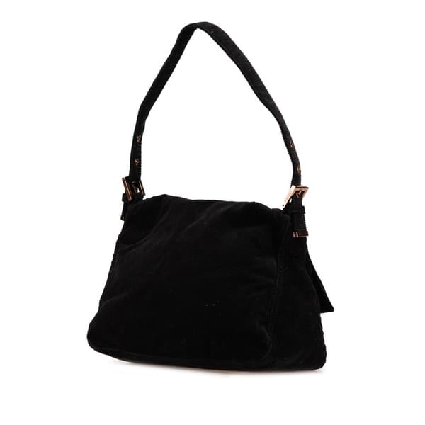 Pre-owned Fendi Corduroy Mamma Forever Black