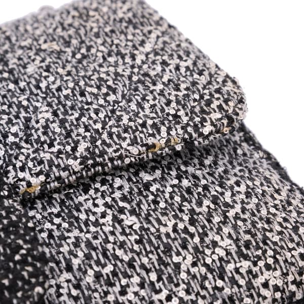 Pre-owned Chanel Tweed and Sequin Elementary Chic Flap Gray