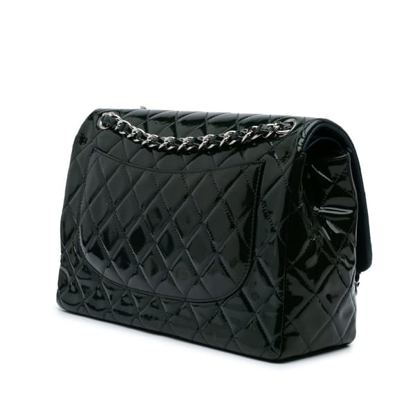 Pre-owned Chanel Jumbo Classic Patent Double Flap Blue