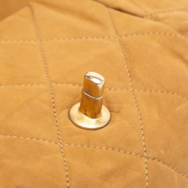 Pre-owned Chanel Large Iridescent Calfskin Chic Quilt Flap Brown