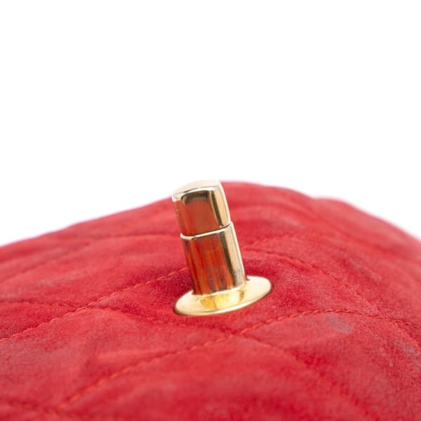 Pre-owned Chanel Large Iridescent Calfskin Chic Quilt Flap Red