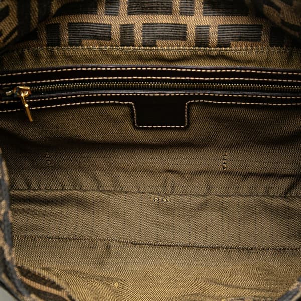 Pre-owned Fendi Zucca Canvas Shoulder Bag Brown