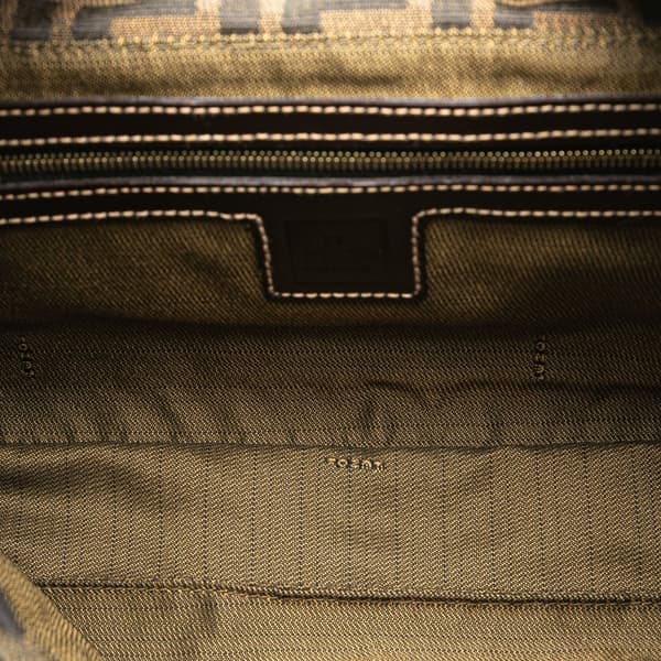 Pre-owned Fendi Zucca Canvas Shoulder Bag Brown