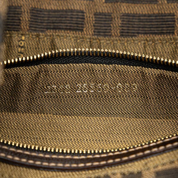 Pre-owned Fendi Zucca Canvas Shoulder Bag Brown