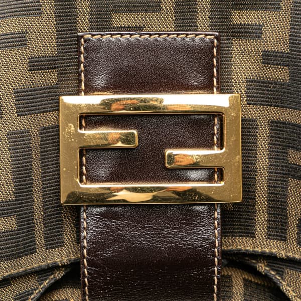 Pre-owned Fendi Zucca Canvas Shoulder Bag Brown