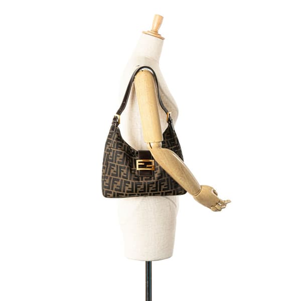 Pre-owned Fendi Zucca Canvas Shoulder Bag Brown