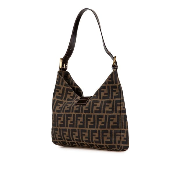 Pre-owned Fendi Zucca Canvas Shoulder Bag Brown