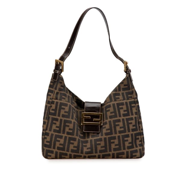 Pre-owned Fendi Zucca Canvas Shoulder Bag Brown