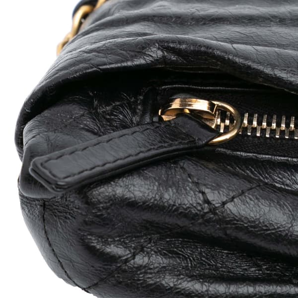 Pre-owned Chanel Quilted Calfskin Midnight Swim Baluchon Bag Black