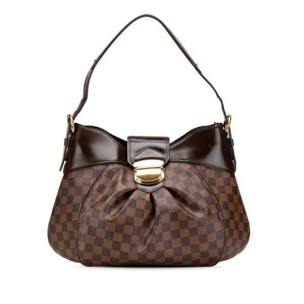 Pre-owned Louis Vuitton Damier Ebene Sistina PM Brown