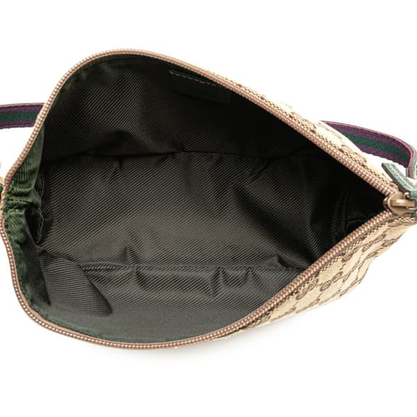 Pre-owned Gucci GG Canvas Web Boat Brown