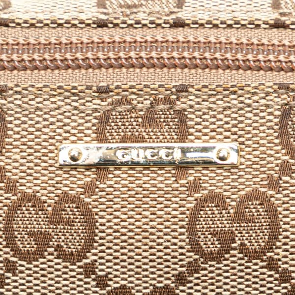 Pre-owned Gucci GG Canvas Web Boat Brown