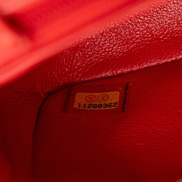 Pre-owned Chanel Medium Classic Perforated Lambskin Single Flap Red