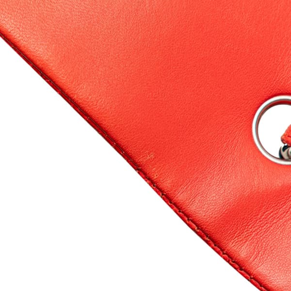 Pre-owned Chanel Medium Classic Perforated Lambskin Single Flap Red