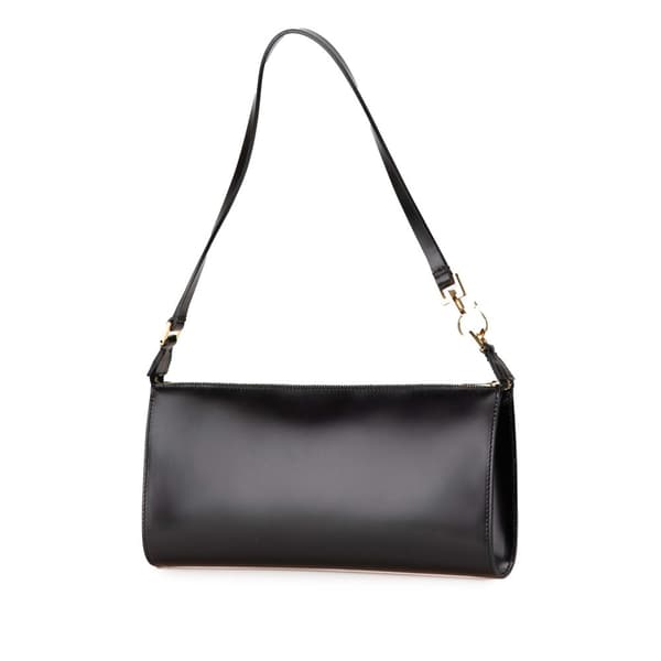Pre-owned Ferragamo Leather Gancini Shoulder Bag Black