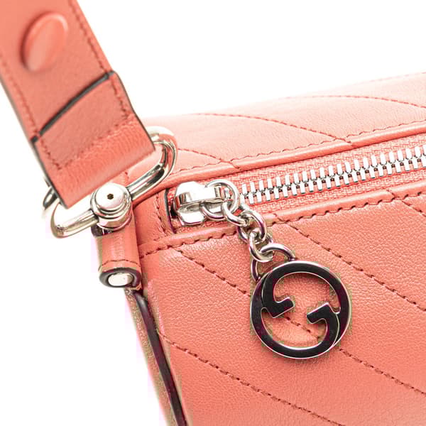 Pre-owned Gucci Mini Leather Blondie Shoulder Bag Pink