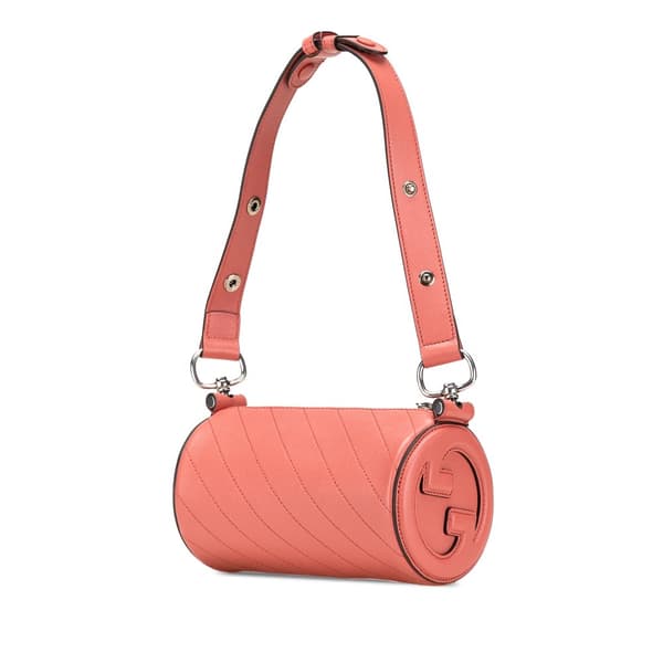Pre-owned Gucci Mini Leather Blondie Shoulder Bag Pink