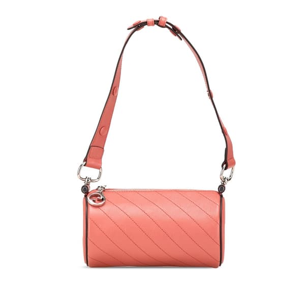 Pre-owned Gucci Mini Leather Blondie Shoulder Bag Pink