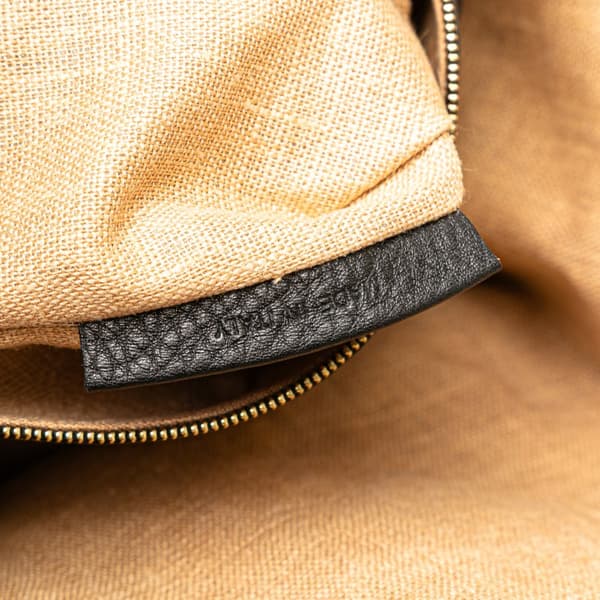 Pre-owned Fendi Pebbled Leather Selleria Dome Shoulder Bag Black