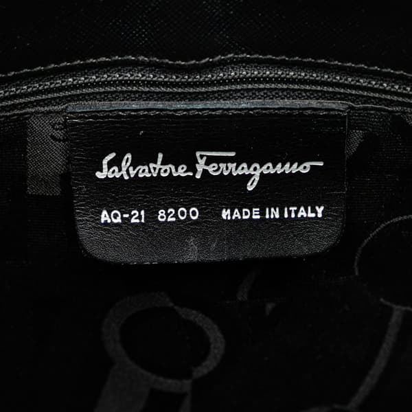 Pre-owned Ferragamo Leather Gancini Shoulder Bag Black