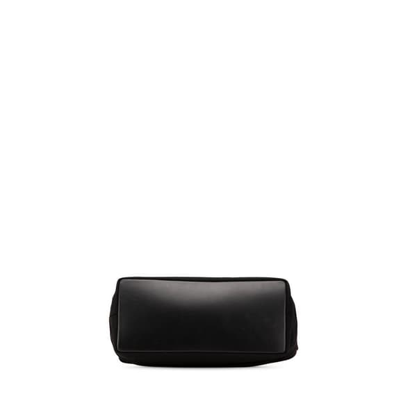 Pre-owned Ferragamo Nylon Tiered Grosgrain Shoulder Bag Black