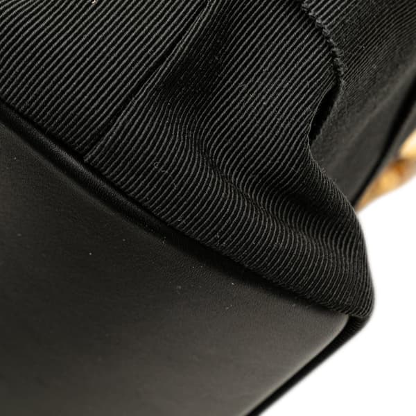 Pre-owned Ferragamo Nylon Tiered Grosgrain Shoulder Bag Black