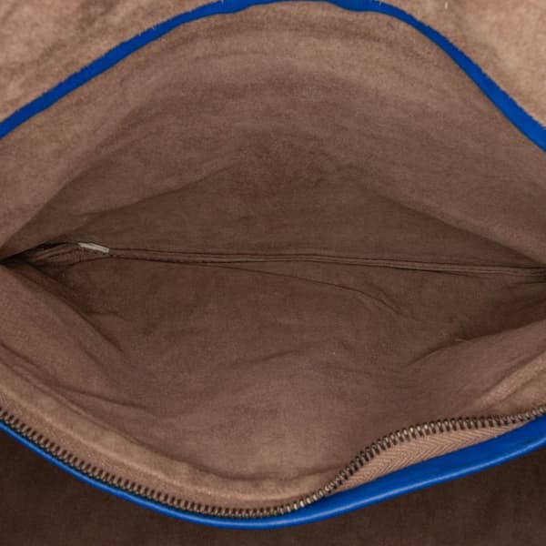 Pre-owned Bottega Veneta Nappa Intrecciato Shoulder Bag Blue
