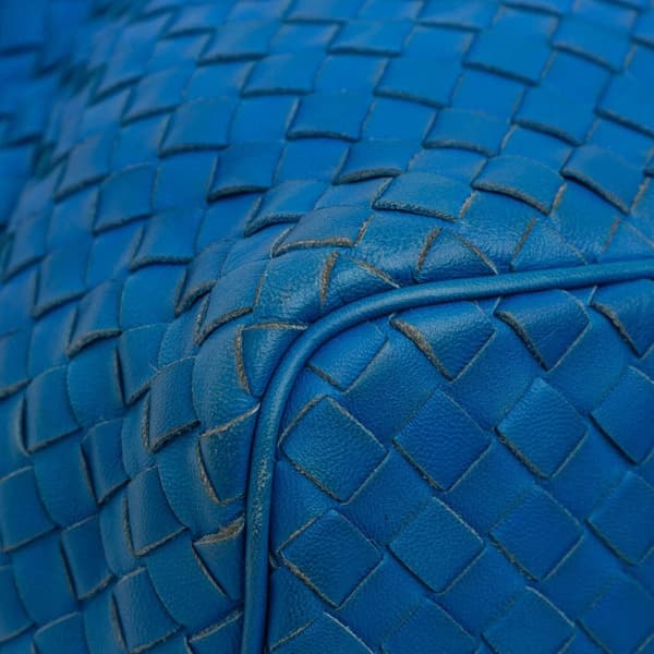 Pre-owned Bottega Veneta Nappa Intrecciato Shoulder Bag Blue