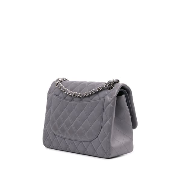Pre-owned Chanel Jumbo Classic Lambskin Double Flap Purple