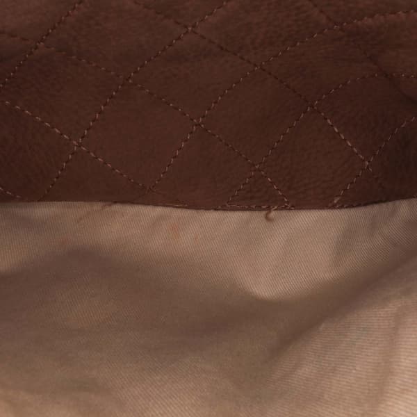 Pre-owned Chanel Large Quilted Nubuck Natural Beauty Split Pocket Flap Brown