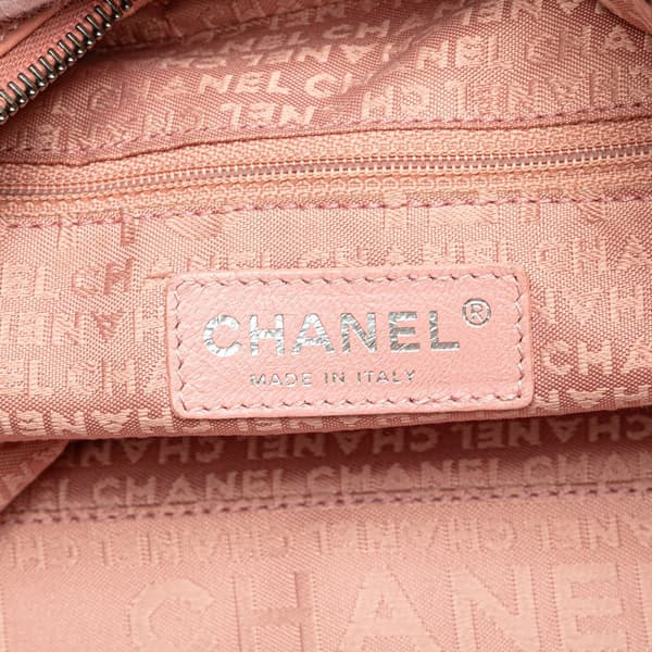 Pre-owned Chanel Choco Bar Caviar Shoulder Bag Pink
