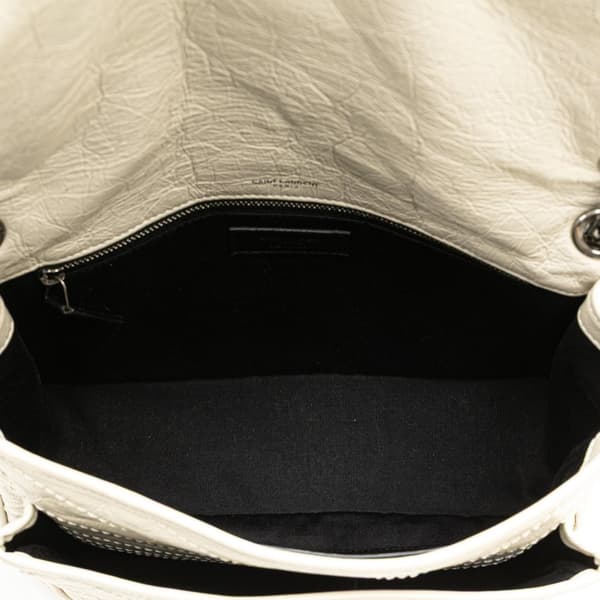 Pre-owned Saint Laurent Medium Crinkled Calfskin Niki Bag White