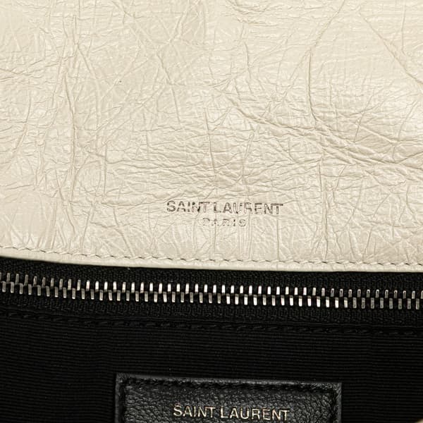 Pre-owned Saint Laurent Medium Crinkled Calfskin Niki Bag White