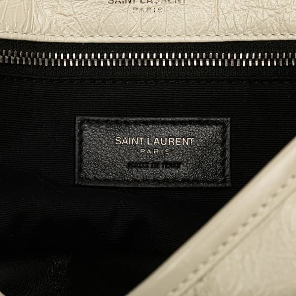 Pre-owned Saint Laurent Medium Crinkled Calfskin Niki Bag White