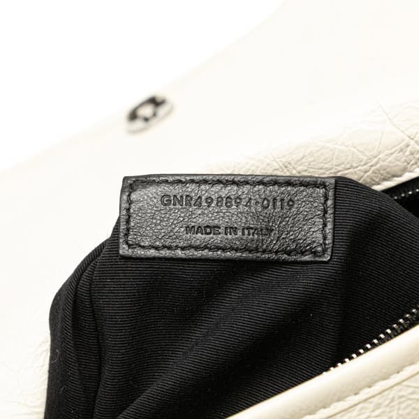 Pre-owned Saint Laurent Medium Crinkled Calfskin Niki Bag White