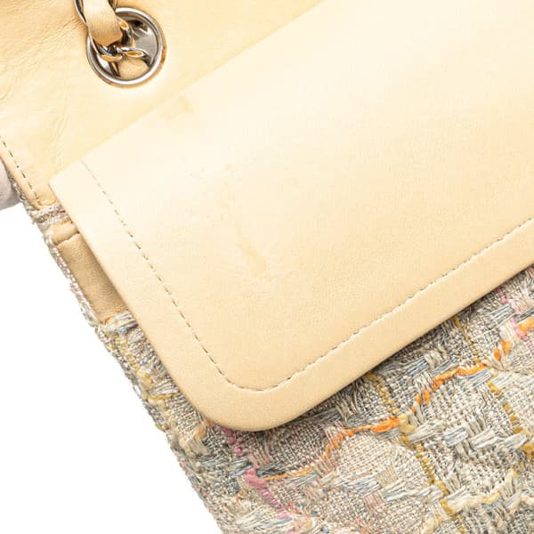 Pre-owned Chanel Medium Classic Tweed Double Flap Brown