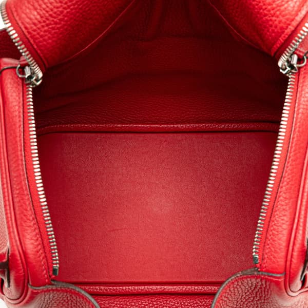 Pre-owned Hermès Clemence Lindy 30 Red