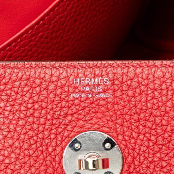 Pre-owned Hermès Clemence Lindy 30 Red