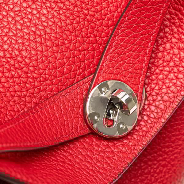 Pre-owned Hermès Clemence Lindy 30 Red