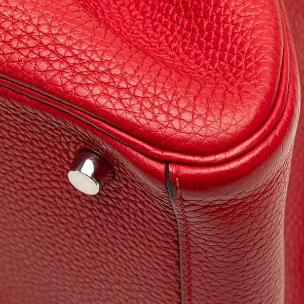Pre-owned Hermès Clemence Lindy 30 Red