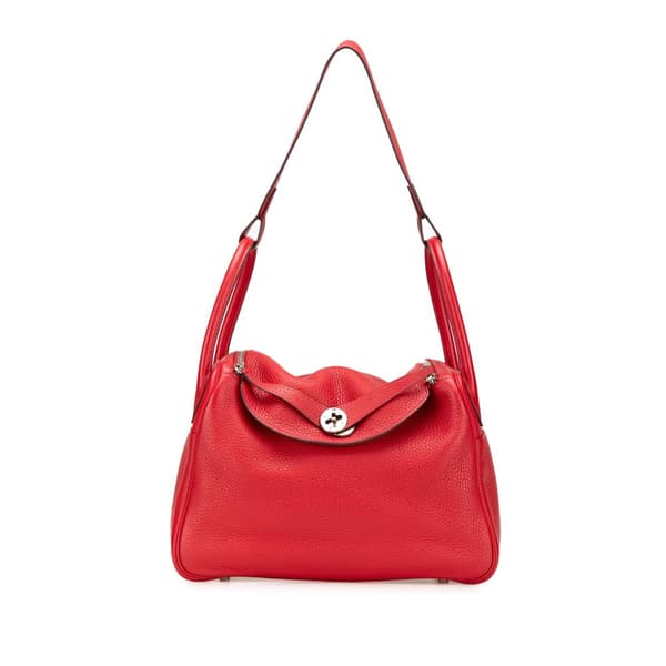 Pre-owned Hermès Clemence Lindy 30 Red
