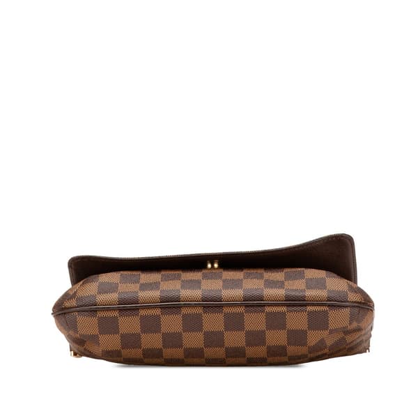 Pre-owned Louis Vuitton Damier Ebene Musette Tango Short Strap Brown