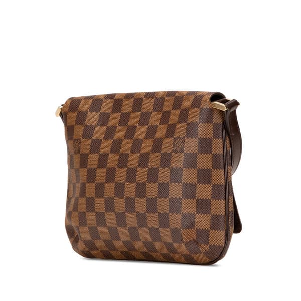 Pre-owned Louis Vuitton Damier Ebene Musette Tango Short Strap Brown