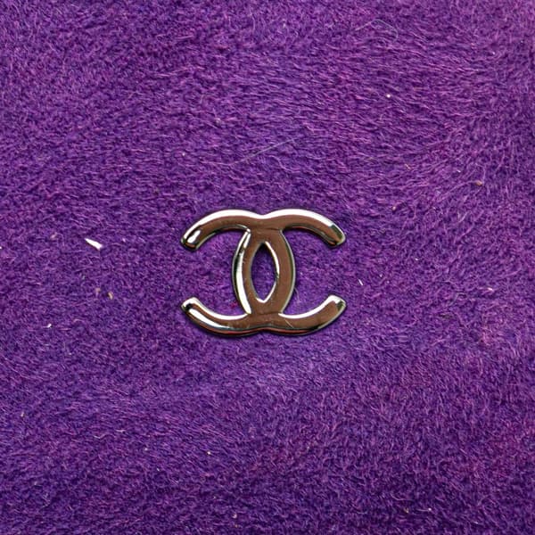 Pre-owned Chanel CC Shearling Suede Shoulder Bag Purple