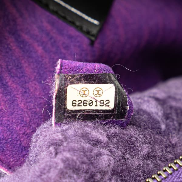 Pre-owned Chanel CC Shearling Suede Shoulder Bag Purple