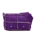 Miniatyrbild 1 av 9: Pre-owned Chanel CC Shearling Suede Shoulder Bag Purple