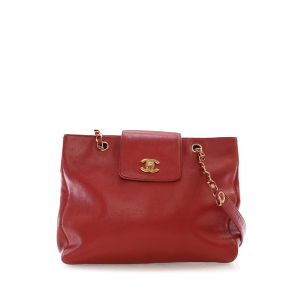 Pre-owned Chanel Caviar Supermodel Shoulder Bag Red
